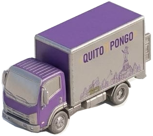 Camioncito morado del mapa